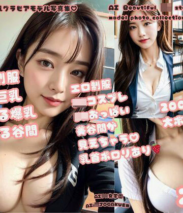 イラスト・CG集❤AI美女JK風グラビアモデル写真集 2巻 乱れる制服 はずむ巨乳 はじける爆乳 はだける谷間 エロ制服 JKコスプレ-AIJK女学園|評価