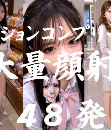 制服❤大量顔射マン、ショッピングモール縛りの射精ミッション27人＋おまけ21人、ミッションクリアを目標に大量顔射するオムニバス【4K超画質縦動画】 】Facial Compilation-AI顔射同好会|評価4.75