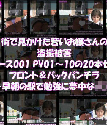 3DCG❤街で見かけた若いお嬢さんの盗撮被害:（ケース001_PV01〜10のフロント・バック両方のパンチラ20本セット:-早朝の駅で勉強に夢中なJ○）-Libido-Labo|評価